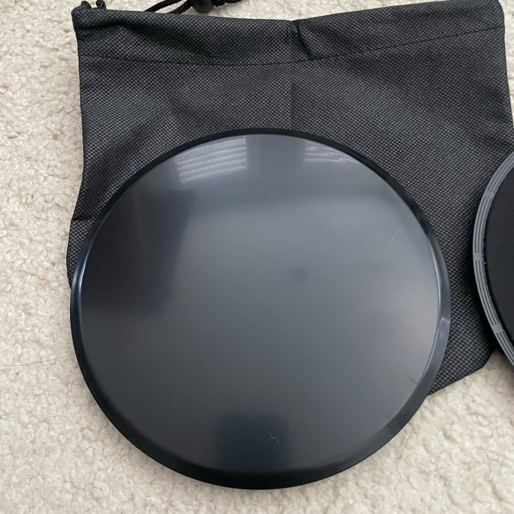 Workout Exercise Sliders with Pouch. Black color - Picture 2 of 5
